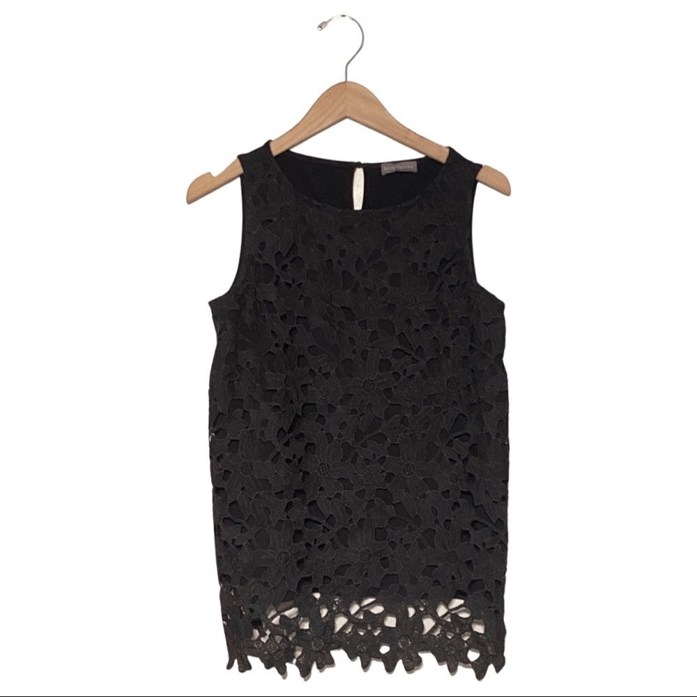 Vince Camuto Knit Sleeveless Eyelet Jersey Top